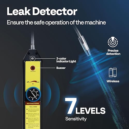 Miniatura 6 de VIVOHOME Bomba de vacío HVAC de 2 etapas y 110 V 12 HP 5CFM y kit de manómetro de CA de 4 vías con detector de fugas mangueras de 5 pies para R134a