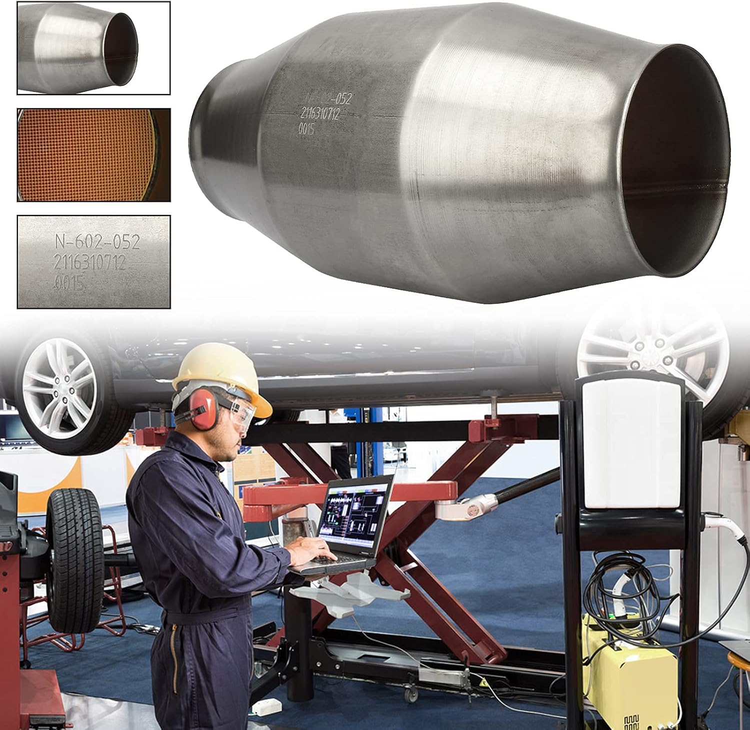 MAYASAF 4" Inlet/Outlet Universal Catalytic Converter (EPA Compliant)