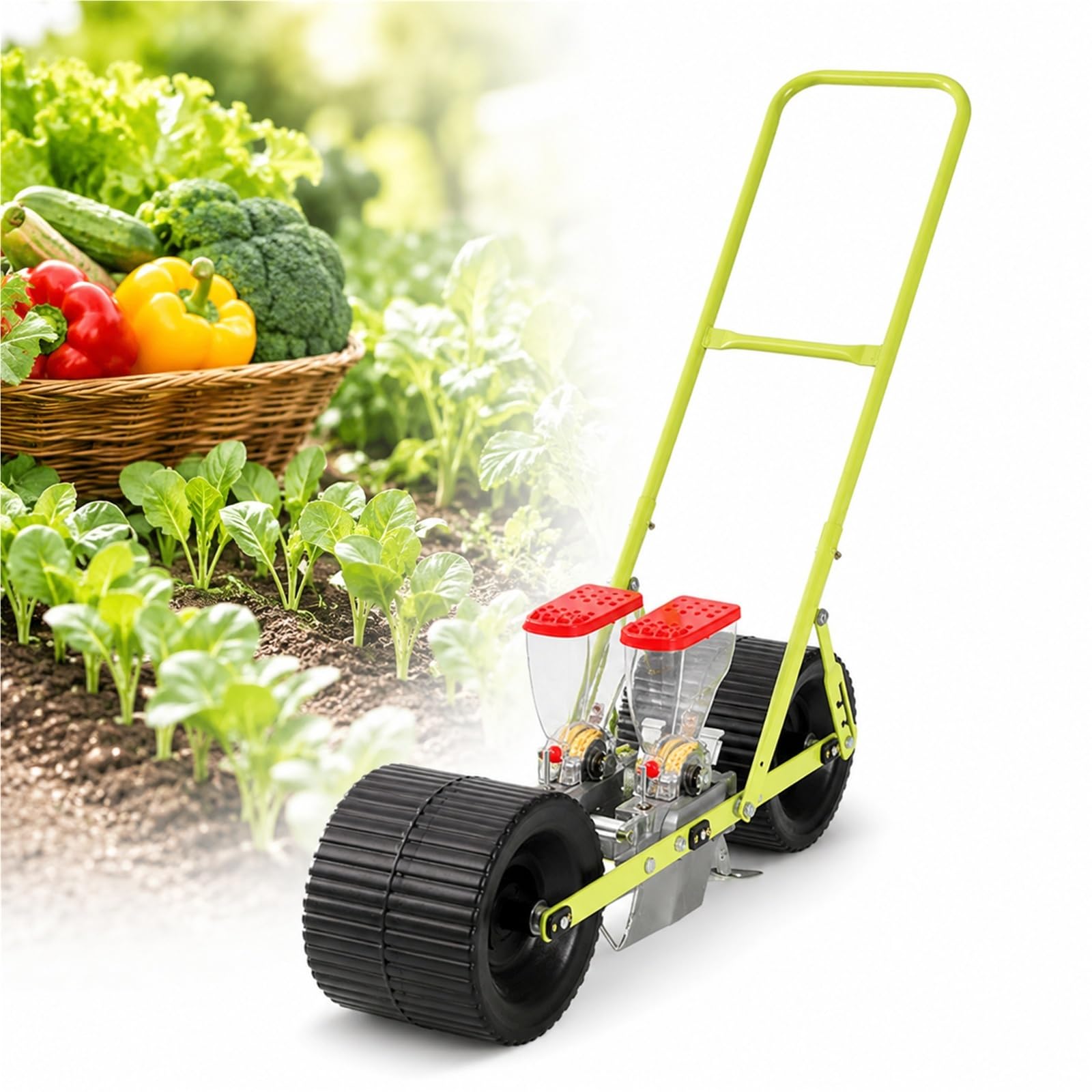 Sembradora Manual de jardín, esparcidora de Semillas de precisión | For siembra de maíz, soja y hortalizas: uso en granjas y patios traseros(2line)