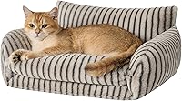 Vista 19 de Hollypet Cama para gatos, mullida, multifuncional, de doble capa, suave para mascotas, sofá ortopédico para gatos y perros pequeños, color rosa