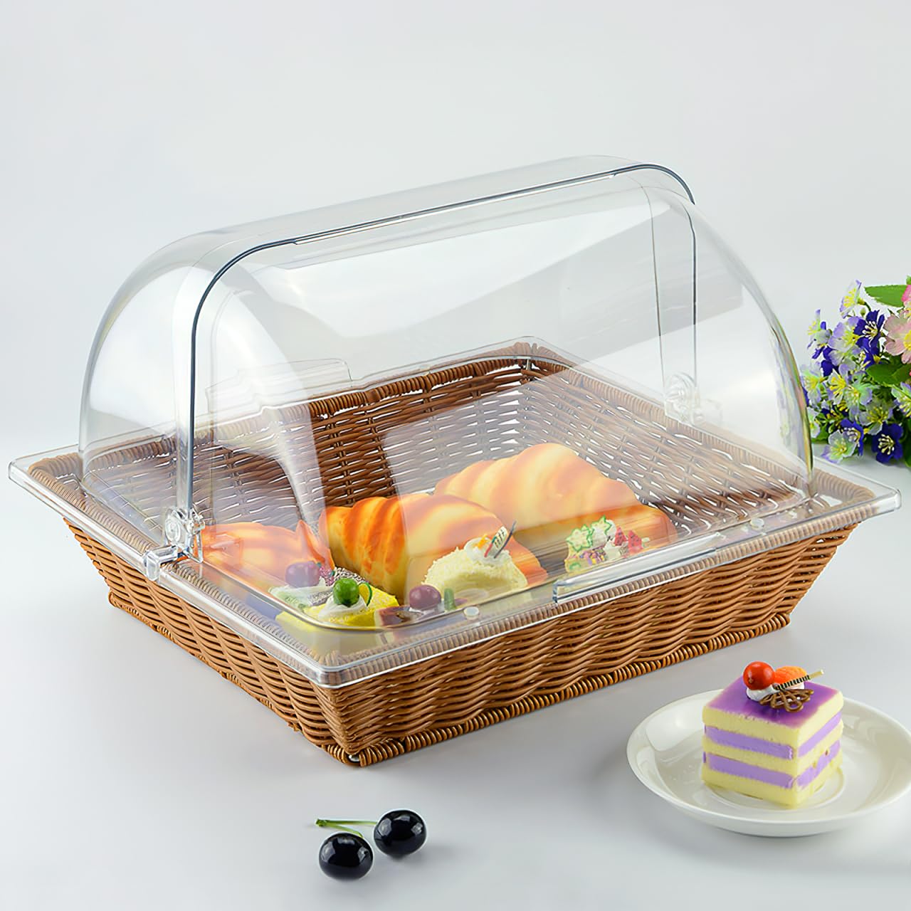 Cloche à fromage en acrylique transparent - Pour dessert - Protection d'écran alimentaire pour fête, dessert, gâteau, buffet