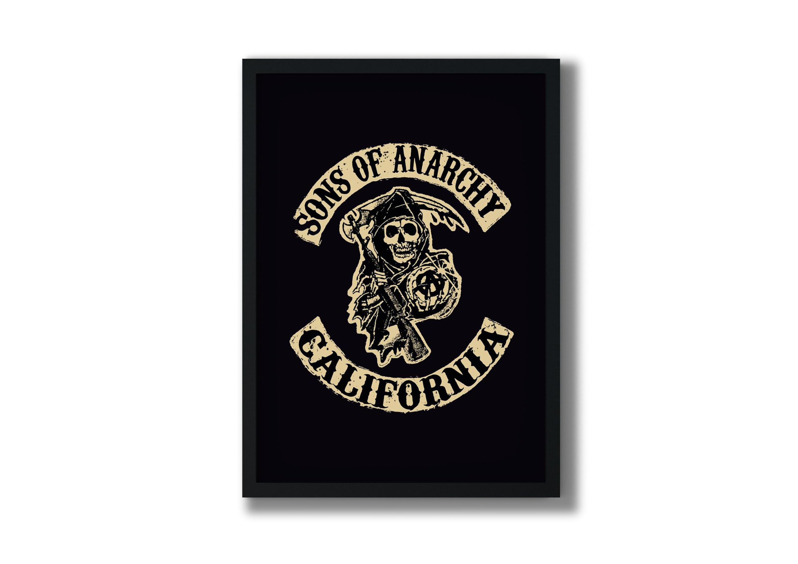 MOMONTS Adventures SAMCRO: The Sons of Anarchy Club Without Glass Wall Photo Frame with Poster Odyssey, Dramatic Chronicles Design (Medium (8.72 x 12.62), Black)