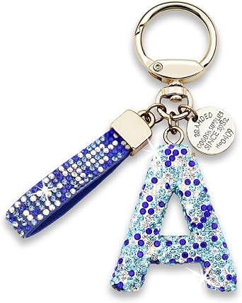 Initial Letter Keychain Gift for Women Girls Cute keyring for Backpack