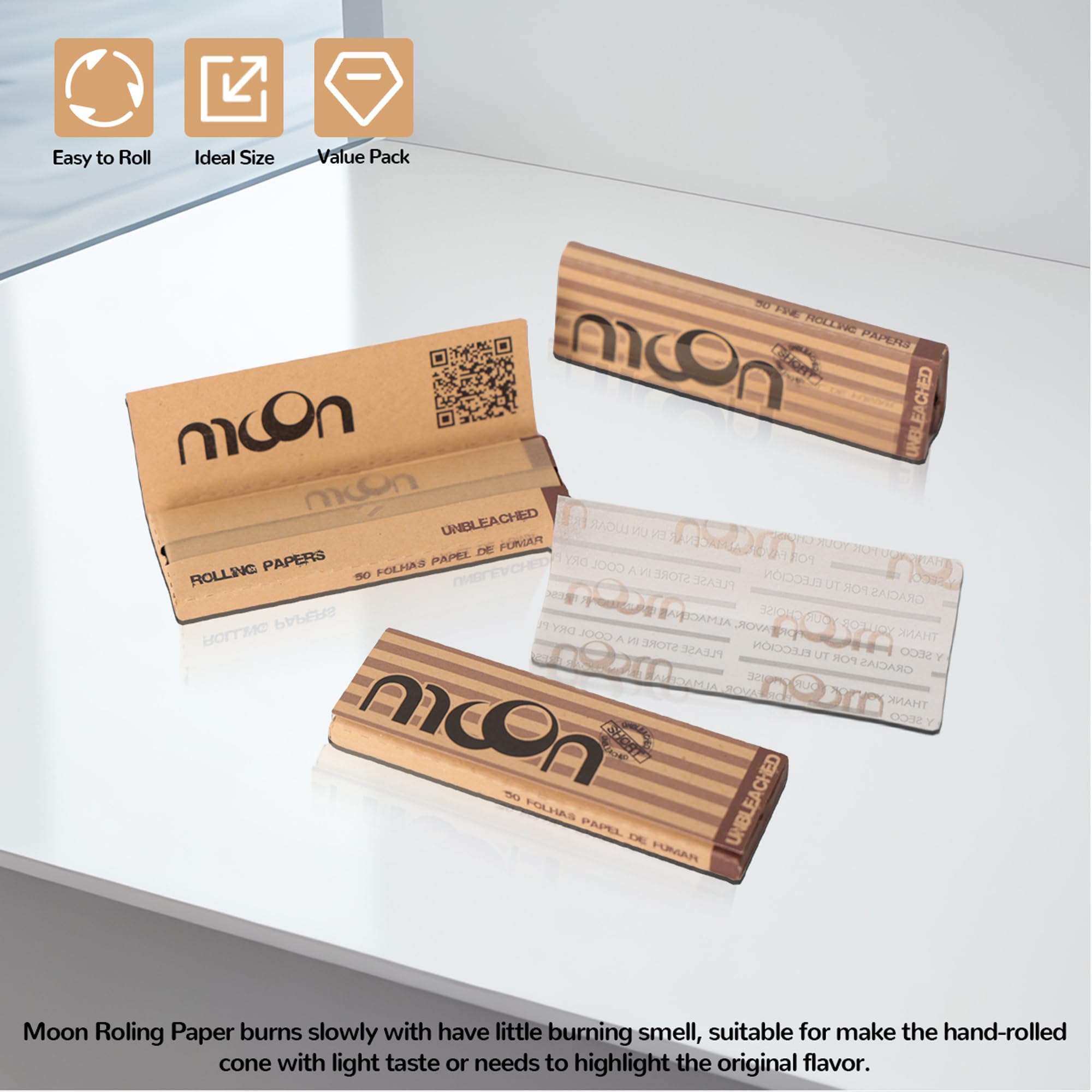 how to make cigarette paper Amazon.com: MOON Classic Cigarette Paper - Slow Burning Natural Wood Pulp  Paper Unbleached With Watermark - 70x36mm - 25 Books/50 Sheets Each - 1250  Sheets