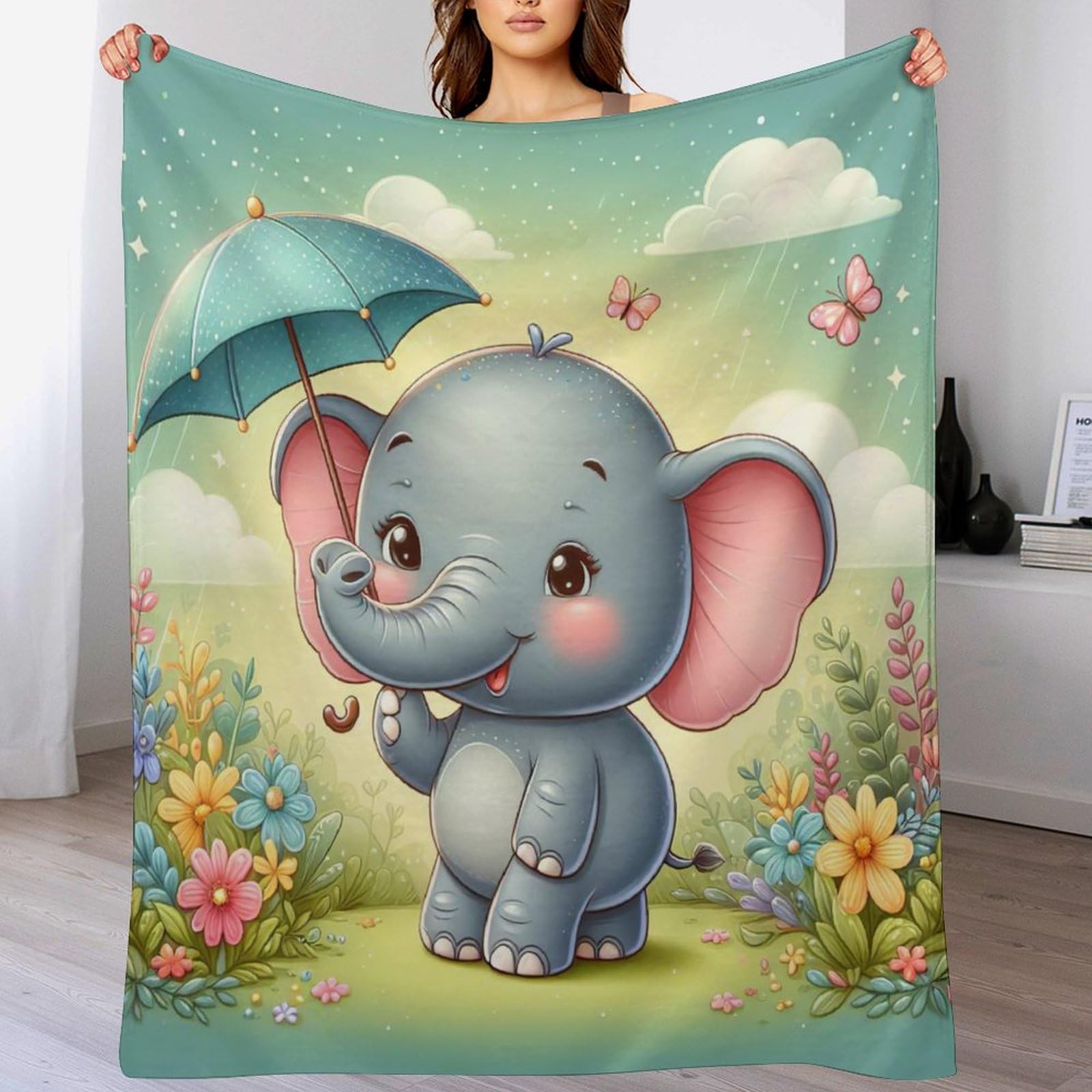 Couverture éléphant en flannel : plaid lourd et moelleux haut de gamme