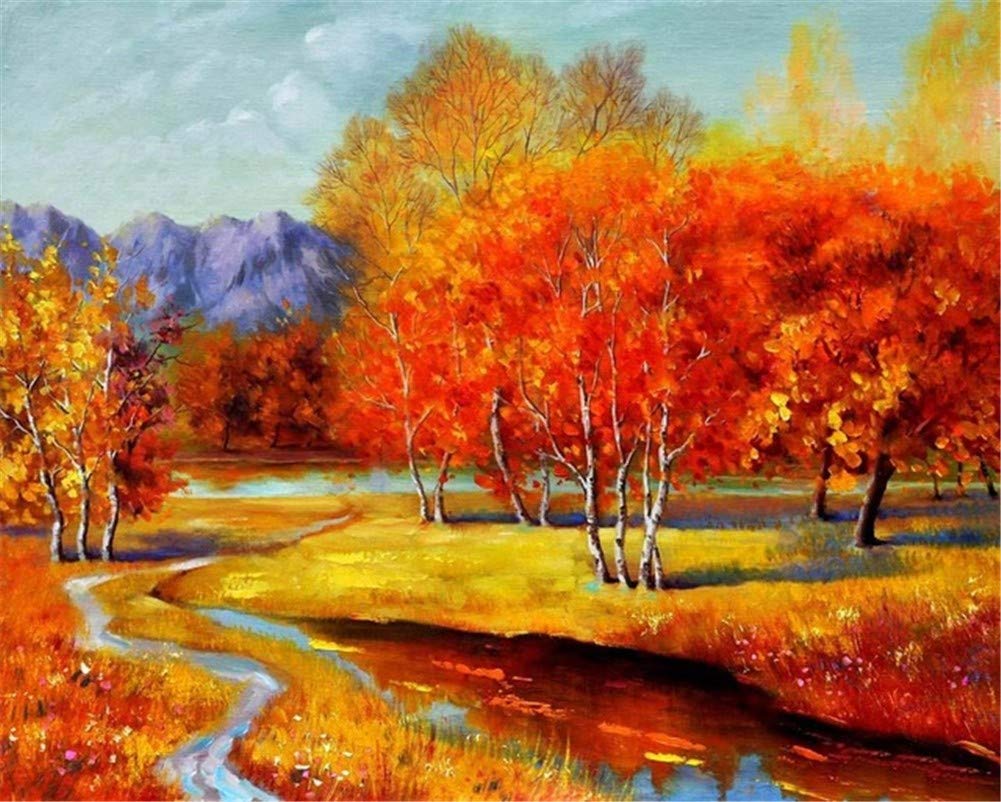 Diamond Painting paysages d'automne pour décorer le salon