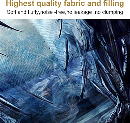 Miniatura 5 de Bedmust Dargon - Juego de edredón tamaño King, suave, azul oscuro, con quilla de dargón, juego de ropa de cama para cama de 3 piezas, ligero, colcha
