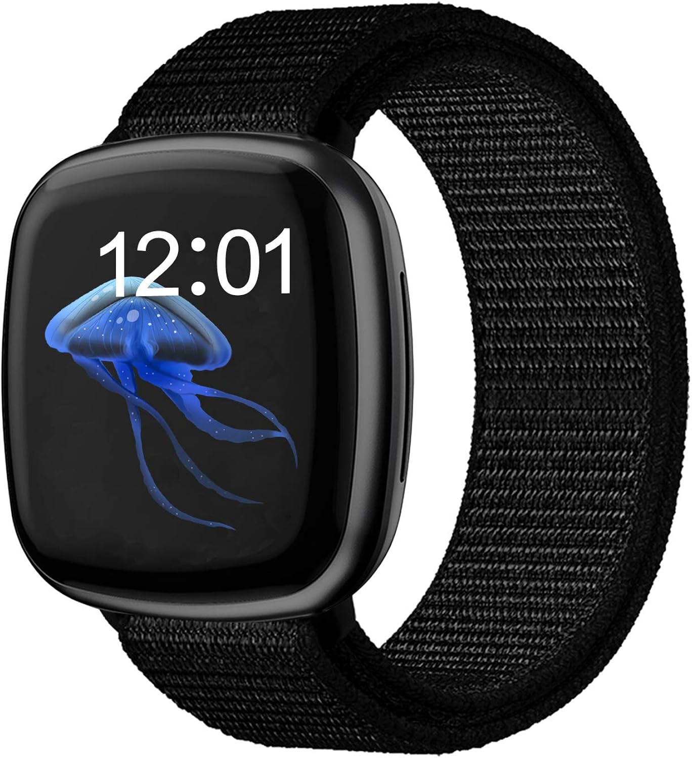 Morsey Nylon Bands Compatible with Fitbit Versa 3 band/Fitbit Sense Watch band for Women Men, Breathable Nylon Sport Loop Replacement Wristbands Straps Accessrioes for Fitbit Versa 3