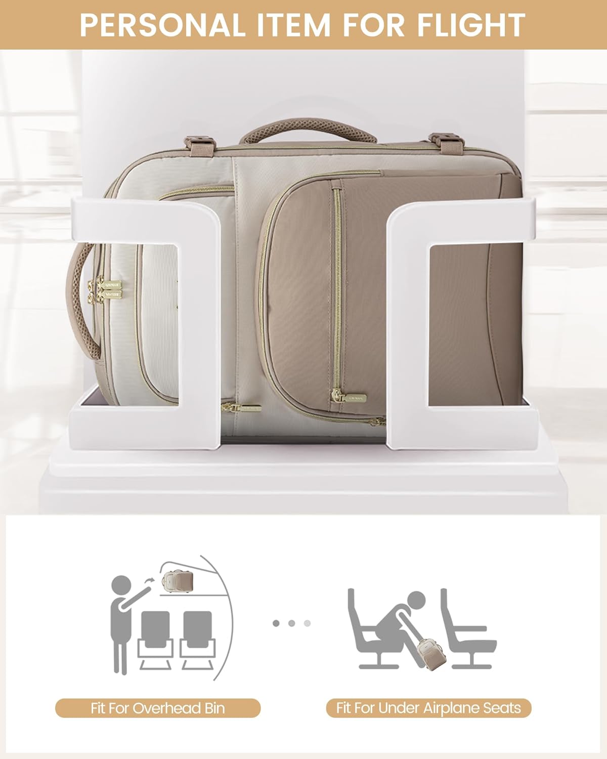 LOVEVOOK Travel Essentials Carry on Backpack 40L Travel Backpack for Women Men,Waterproof TSA Personal Item Travels Bag Airline Flight Approved,Large Carry on Luggage Laptop Backpack with Packing Cube - Image 5