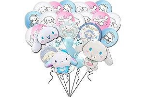 Cimn-amorill Foil Balloons, 31PCS Sann-rio Kawaii Cartoon Dog Birthday Party Decoration Foil Balloons