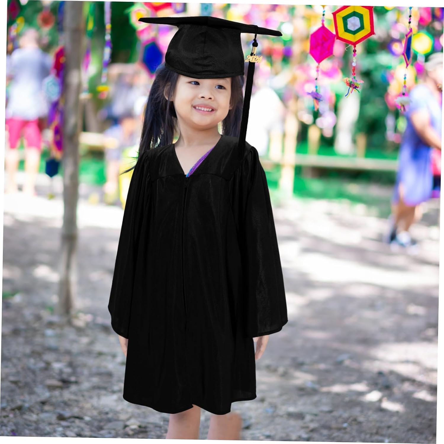 LIFKOME 1set Graduation Gown for Boy Girl Cap Tassel Complete Graduation Outfit for Preschool Kindergarten Easy to Clean Hidden Zipper Design for Photo Sessions