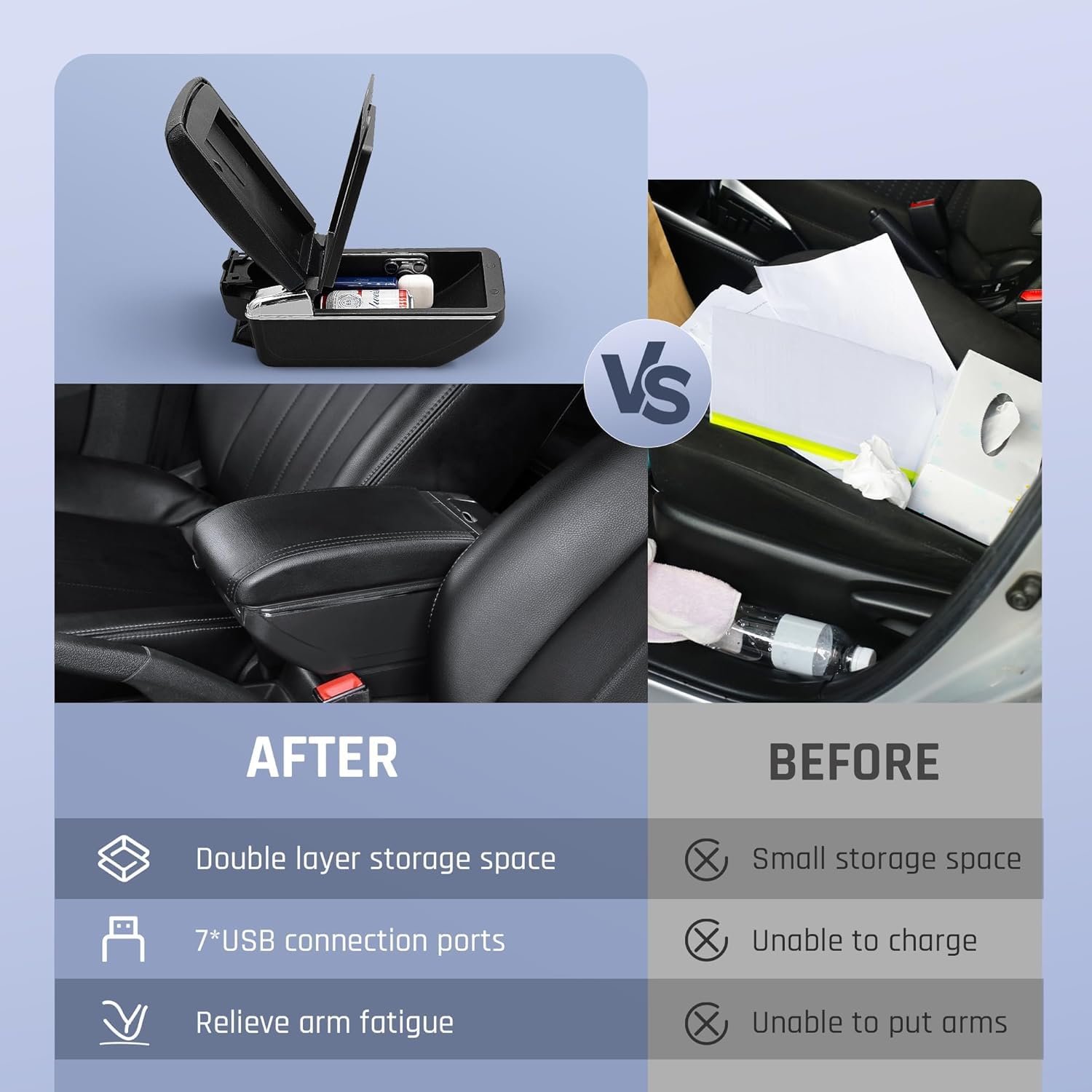 Bracciolo Auto Per Citroen C1 2009-2014 - Console Centrale Con Portabicchieri E Portaoggetti - Foto 8