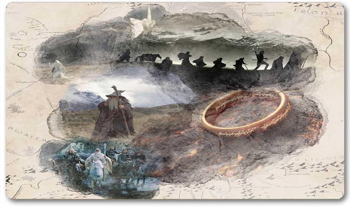Trading Card Game Playmat – Board Game Mat with Rubber Base, Smooth Cloth Surface & Stitched Edges, Compatible with MTG, Anime & Fantasy Decks, Vintage World Map Design 23.5x13.8in