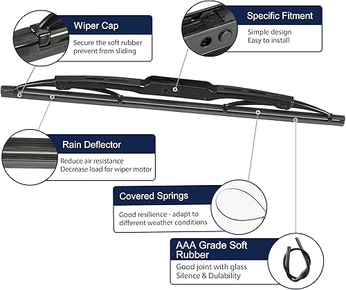 Miniatura 4 de X AUTOHAUX Limpiaparabrisas trasero de 12 pulgadas para Chevrolet Equinox 2010-2016 para Cadillac SRX 2010-2016 para Cadillac XT5 2016-2020 para