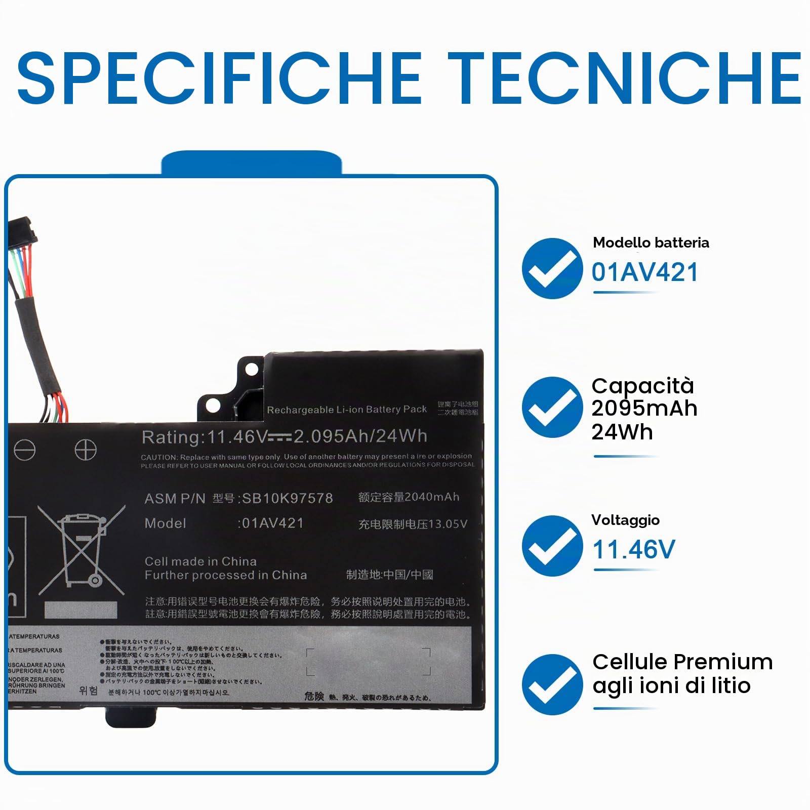 01AV421 01AV419 01AV489 01AV420 SB10K97577 Laptop Batteria per Lenovo ThinkPad T470 T480 T480 T580 A475 A485 TP25 Series Notebook, per Lenovo Laptop Thinkpad Battery SB10K97576 SB10K97578