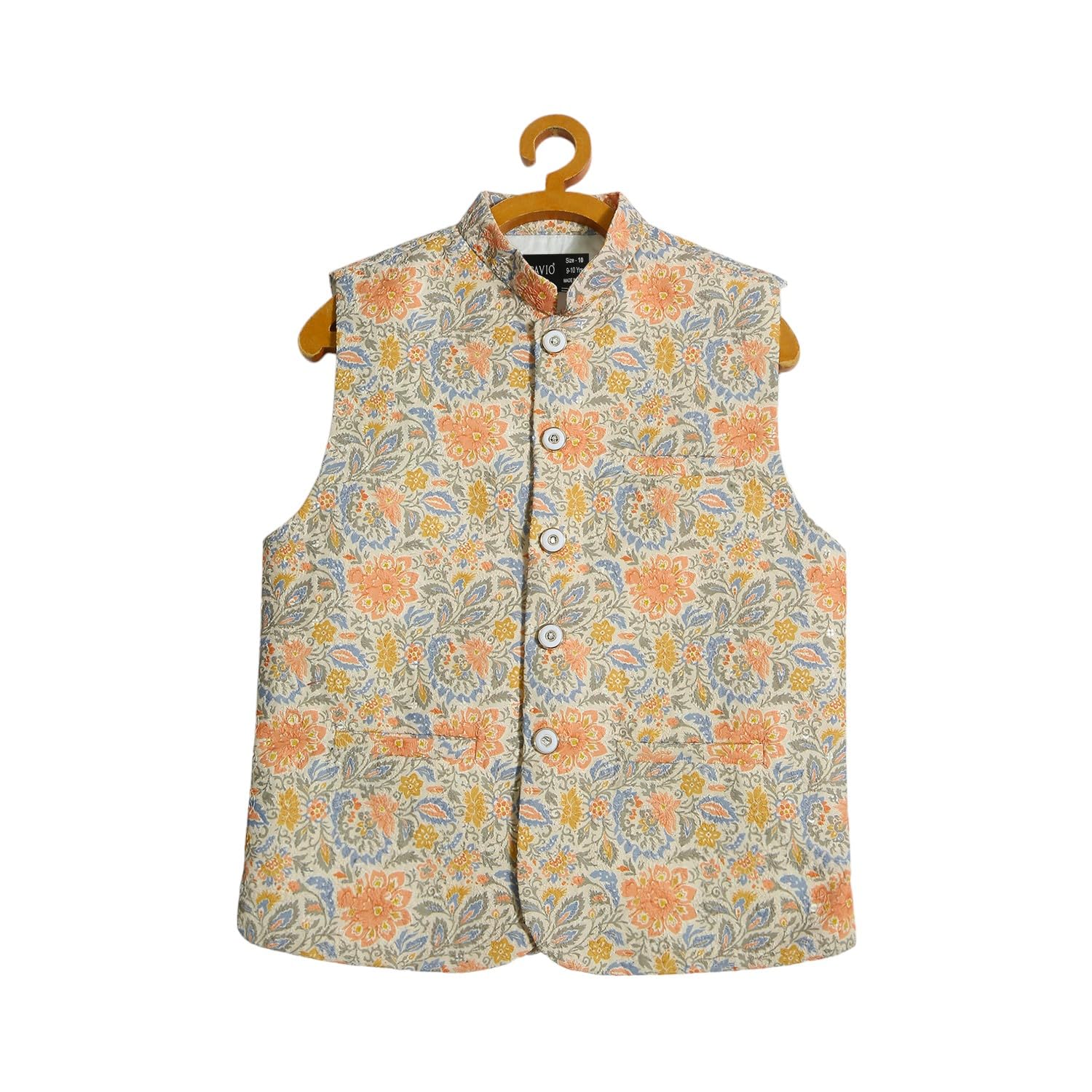 CAVIO Boys Traditionl Embroidered Sequin Nehru Jacket 2