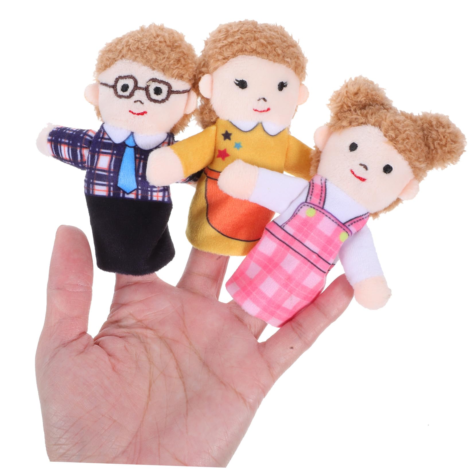 6 Piezas Marionetas de Mano Familiares de Peluche para Títeres de Dedos para Narración de Roles y Educación Preescolar Casa para Teatro y Actividades Familiares