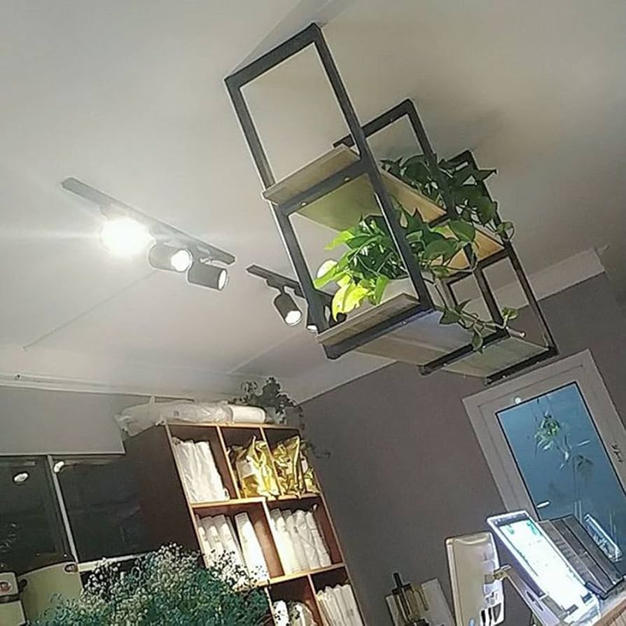 キッチン収納・ラック Round Wooden Ceiling Rack Amazon.com: 2-Layer Solid Wood Ceiling Shelf, Industrial