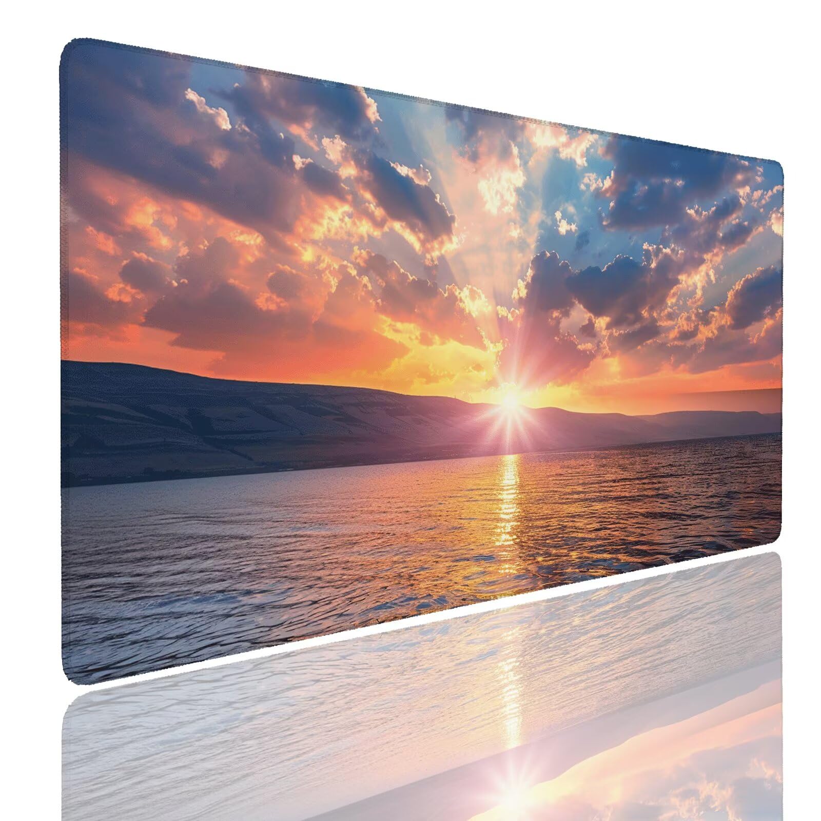 Tappetino per Mouse da Gaming, Tappetino Mouse Pad XXL Grande, Mousepad con Impermeabile e Antiscivolo, Lavabile Sottomano Copri Scrivania Ufficio, Tappetini Tappeto Mouse Mat 900x500x4mm Sunset (3)