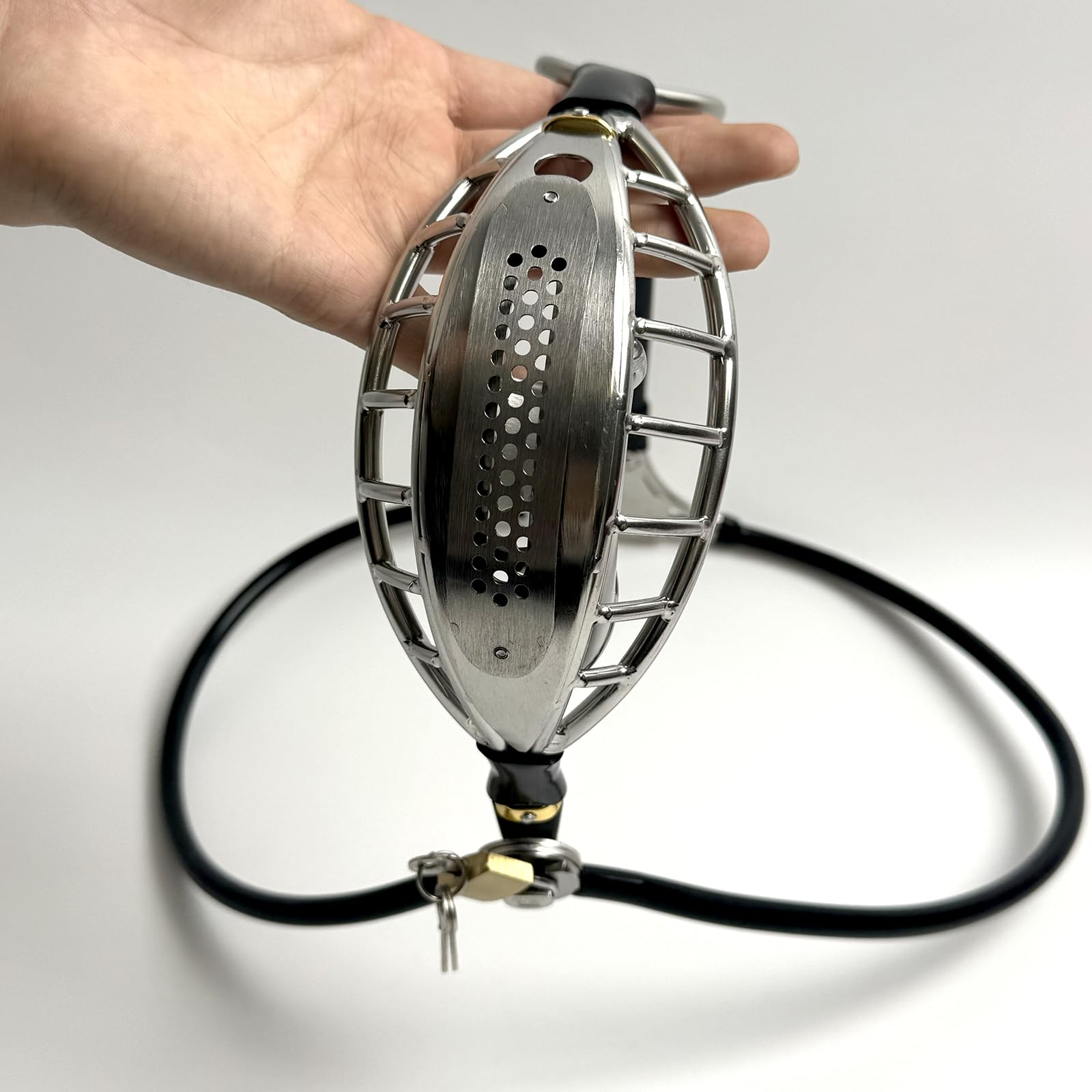 Ceinture de chasteté en acier inoxydable pour hommes cage noire 60-90cm YILUQIFLY jouet sexuel BDSM