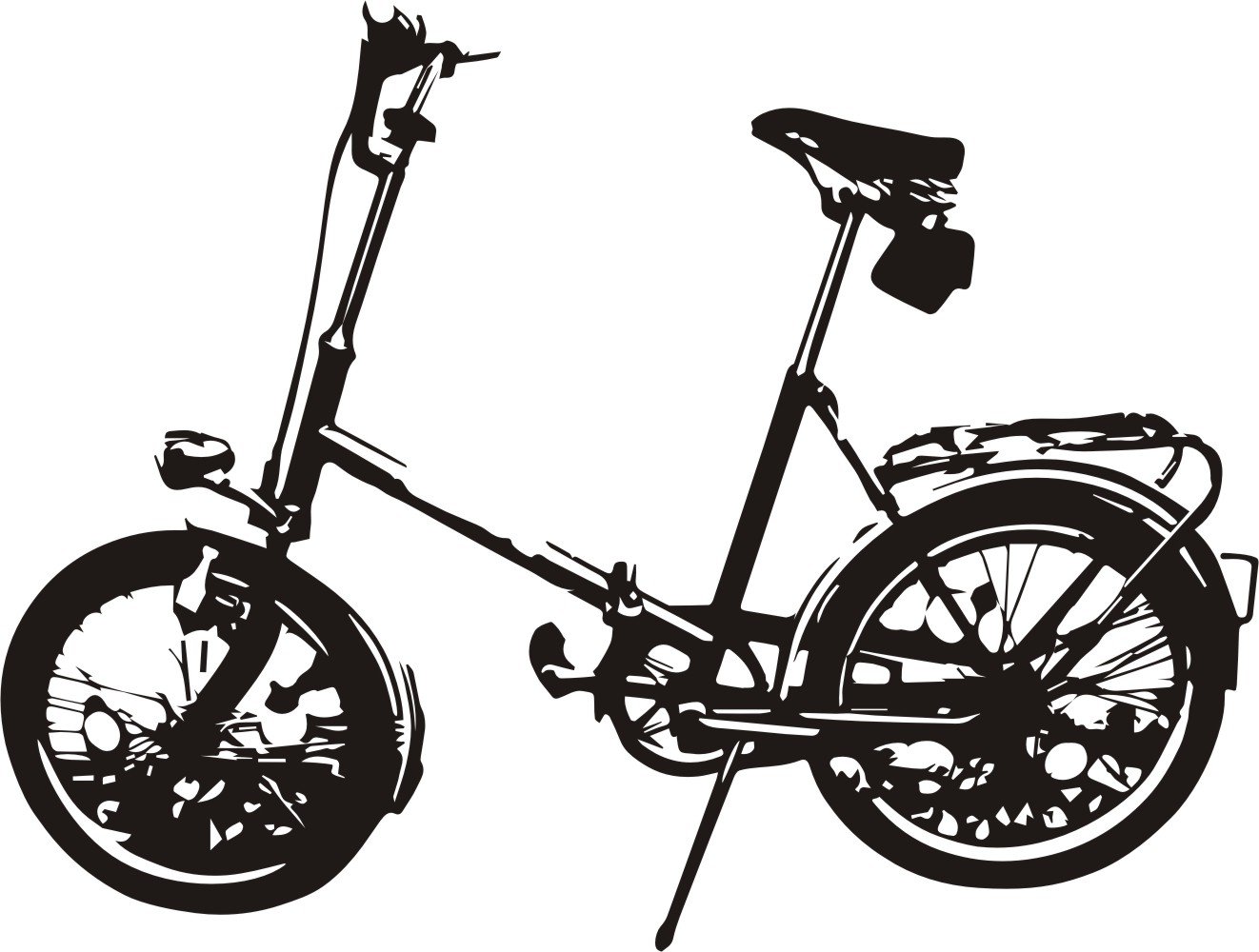 blattwerk-design Wandtattoo- Wandaufkleber: Klapprad - MIFA - Faltrad - Fahrrad - Kult
