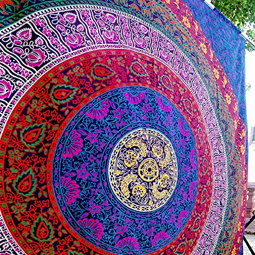 Tapestry Indian Dorm Decor Psychedelic Wall Hanging Ethnic Decorative Hippie Mandala Bohemian Tapestries (Twin Tapestry, Multicolor) #TOP10