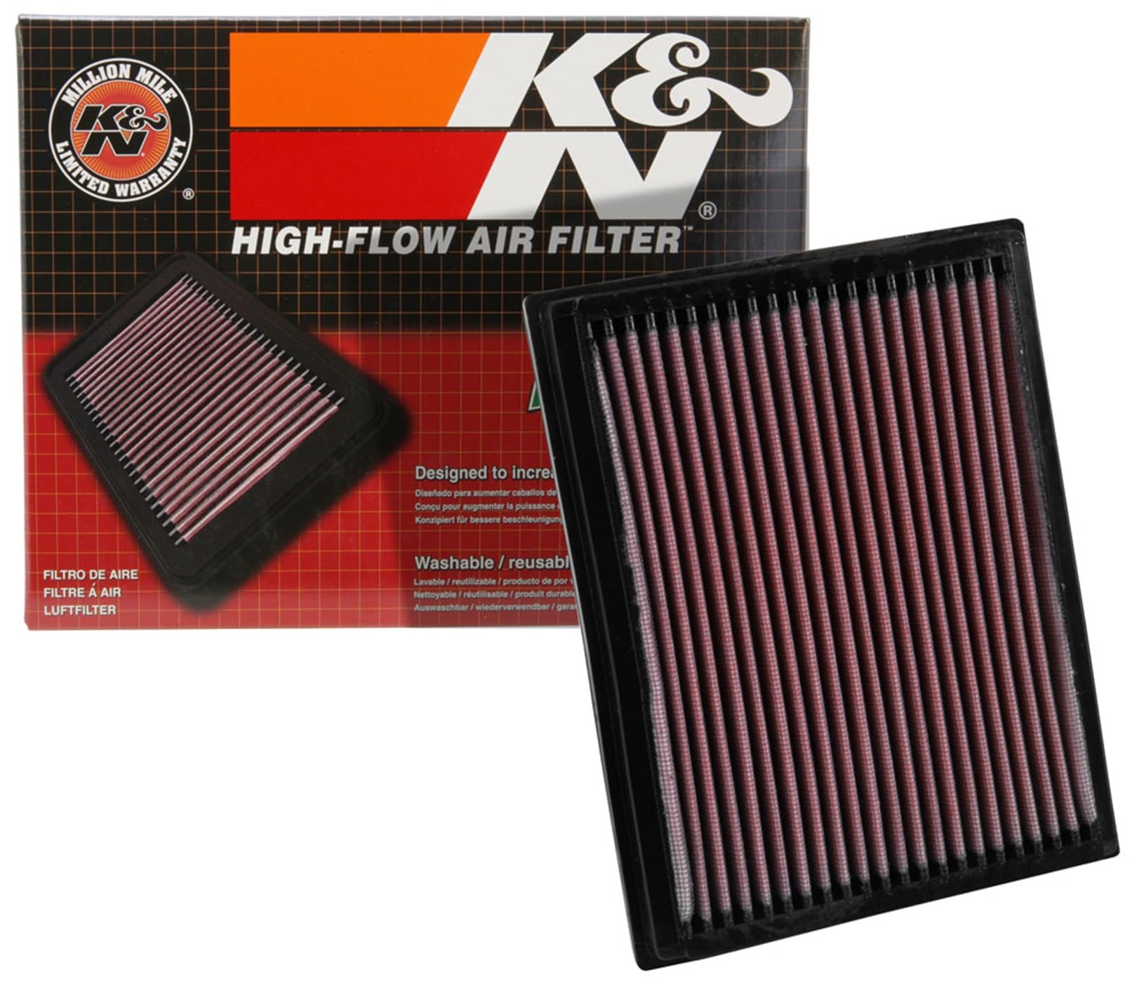 K&N 33-2914 Motorluftfilter: Hochleistung, Prämie, Abwaschbar, Ersatzfilter,Erhöhte Leistung, 2004-2011 (A150, A160, A170, A180, A200, B150 B160, B170, B180, B200)