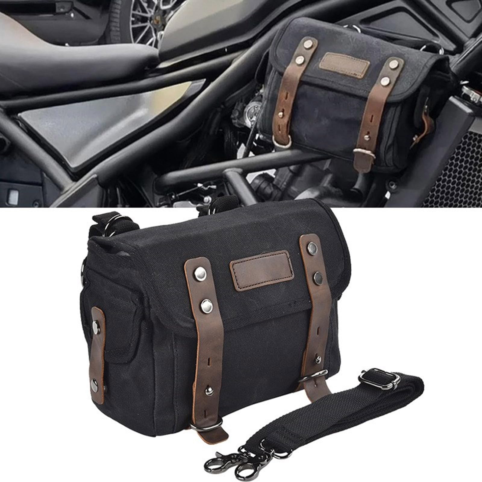 Bolsa de equitación para motocicleta con gran capacidad y tiras reflectantes, compatible con viajes y actividades al aire libre, accesorio de motocicleta