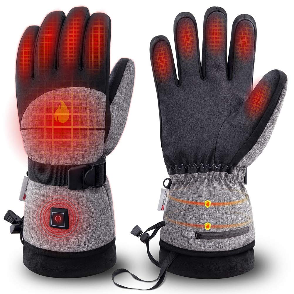 Guanti Riscaldati Elettrici Ricaricabile con Temperature Regolabili Antivento Impermeabile Moto Guanti Artrite Scaldamani Ideale per Moto,Caccia,Christmas