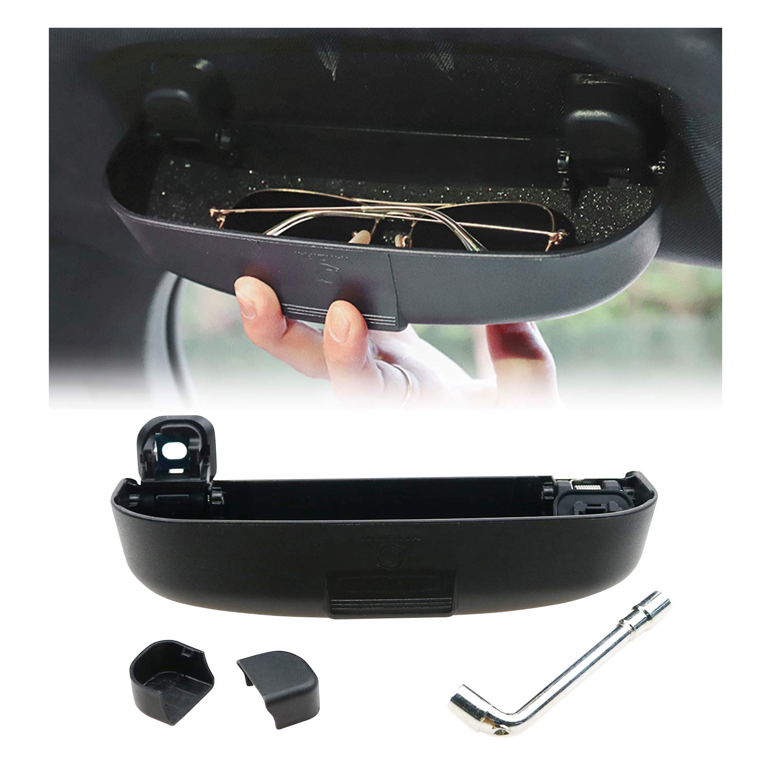 Car Glasses Case Sunglasses Holder Storage Box For Hyundai Tucson Elantra Verna Solaris Ix30 Ix35 Ix45 - View #2