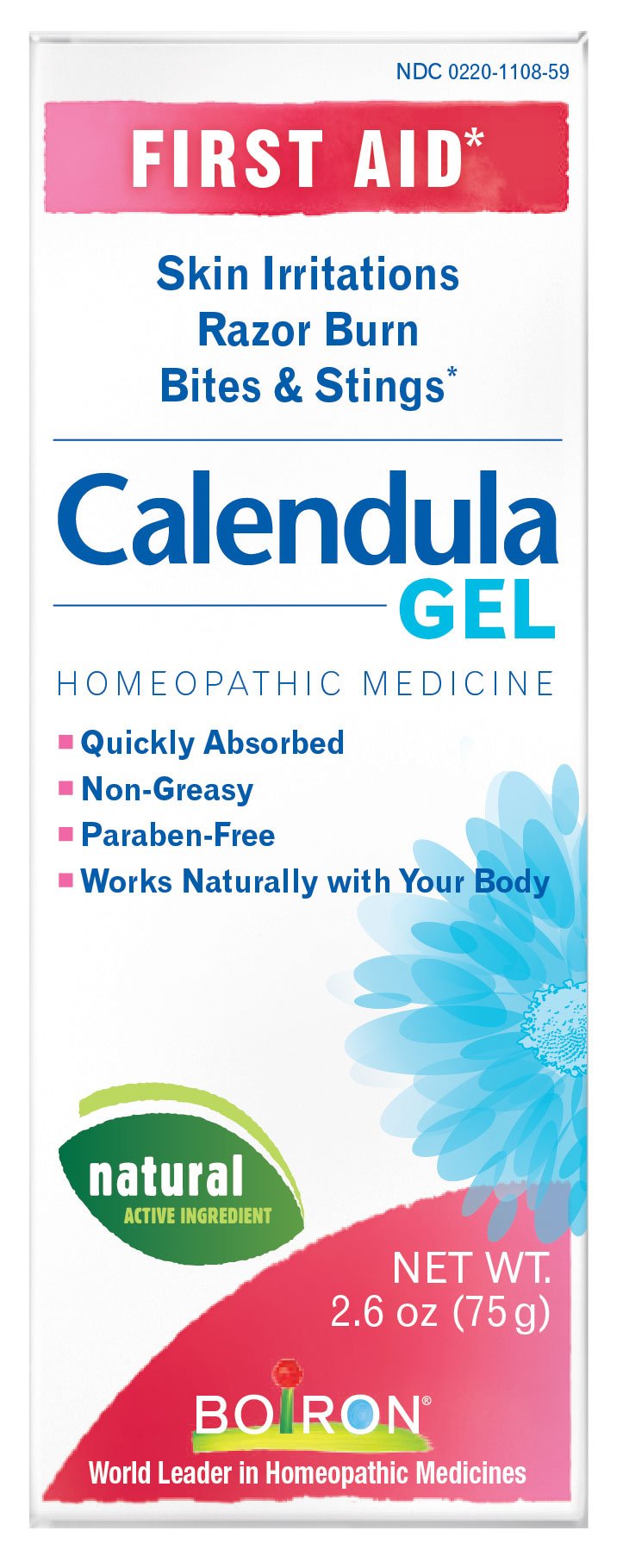 BoironCalendula Gel, 2.6-Ounce Tubes (Pack of 3), Homeopathic Medicine for Skin Irritation and Burns