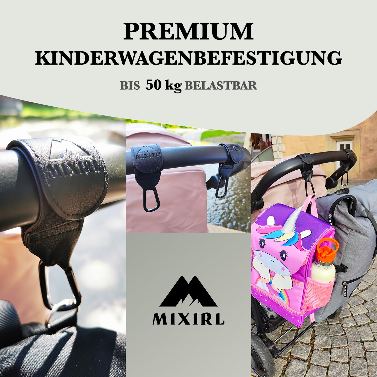 Baby Wickelrucksack stylische Wickeltasche mit Wickelunterlage | Rolltop Rucksack Groß & Kinderwagenbefestigung für unterwegs - ideal für jede Mama