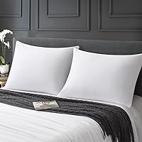 Vista 7 de Juego de 2 fundas de almohada 100% algodón con cremallera, tamaño estándar, supersuaves y transpirables, fundas de almohada con cremallera, fundas