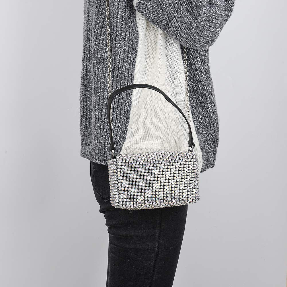 Bling Bling Crystals Evening Clutch Bag for Women Girls Sparkling Crossbody Bag Wedding Prom Party Club Purses Handbags