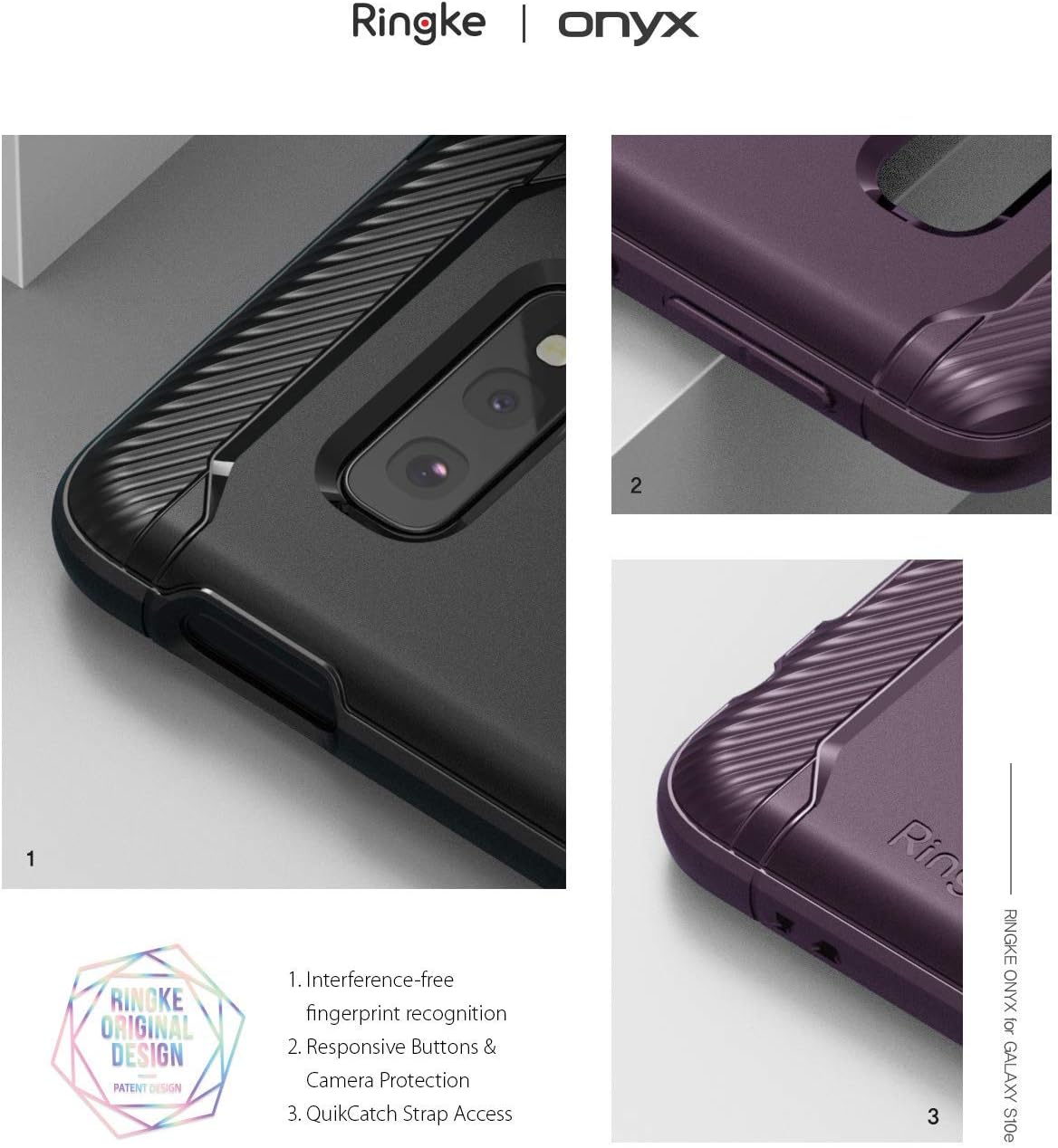 Ringke Onyx Compatible with Galaxy S10e (5.8") Case (Extreme Tough) Compatible Rugged Flexible Protection Durable Anti-Slip TPU Heavy Impact Shock Absorbent Case for Galaxy S10e - Lilac Purple