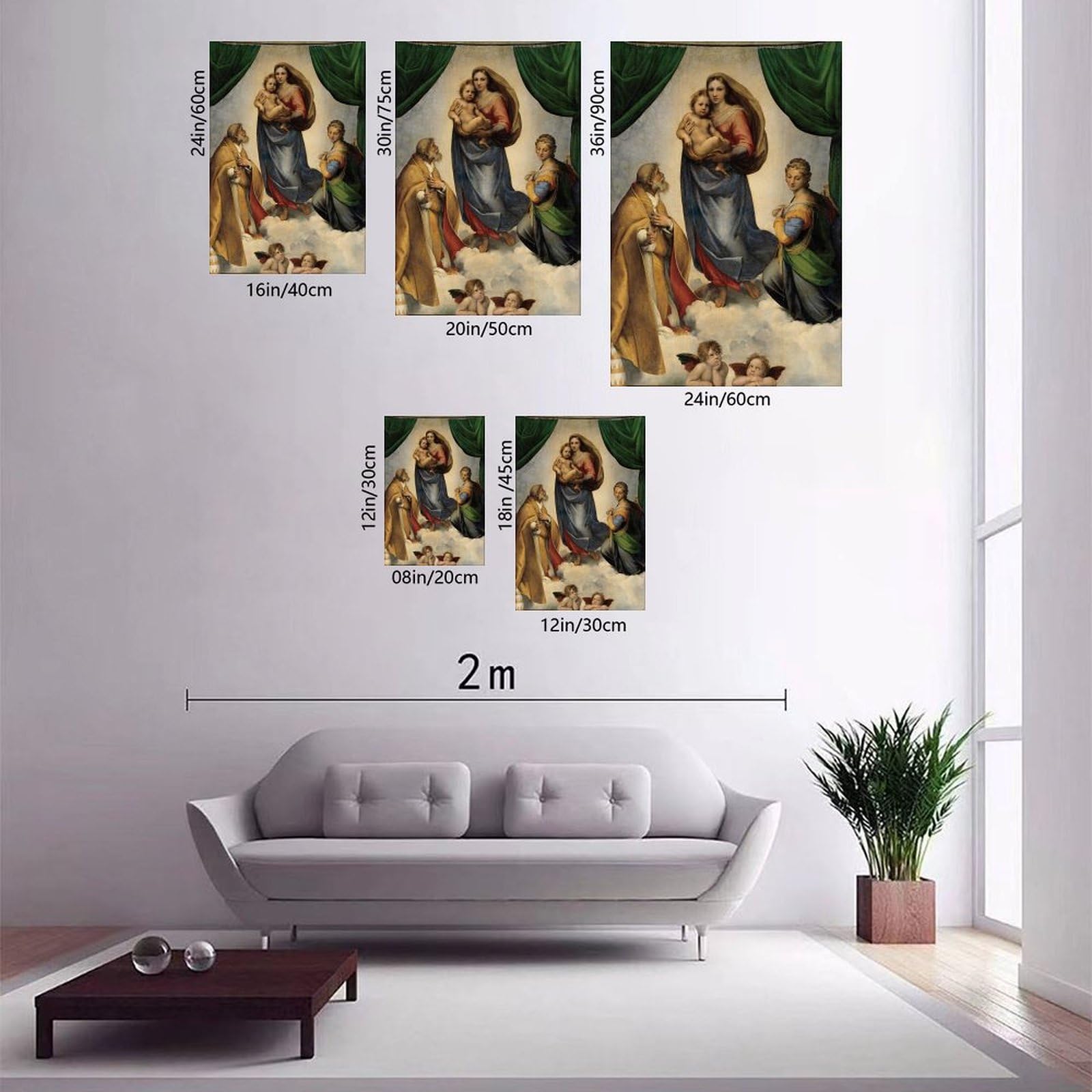 WCYB Raffaello Sanzio Poster "The Sistine Madonna" von Raffaello Sanzio, Kunstdruck, Rahmen, 40,6 x 61 cm (L x B)