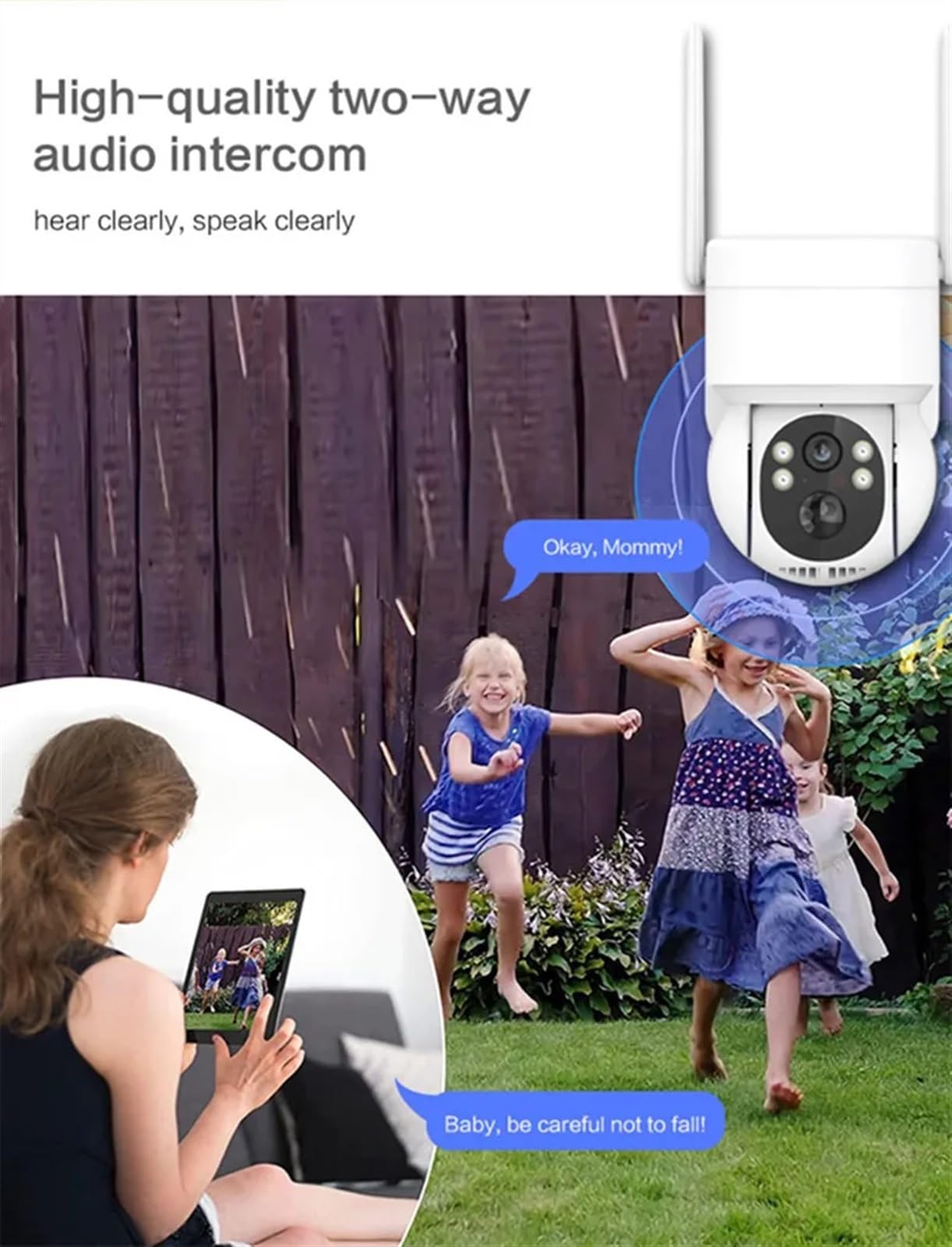 Caméra de sécurité, Caméra Solaire PTZ 4MP caméra de sécurité sans Fil CCTV Batterie extérieure IP Rechargeable avec Panneau