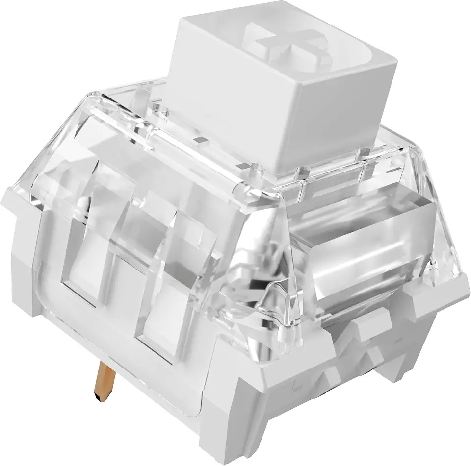 Zjmehty Kailh Box White Pro Switches para teclado mecânico mx, 3 pinos de espessura clicky/resposta firme/jogos/RGB/interruptores de som nítidos (caixa branca Pro 10 peças)