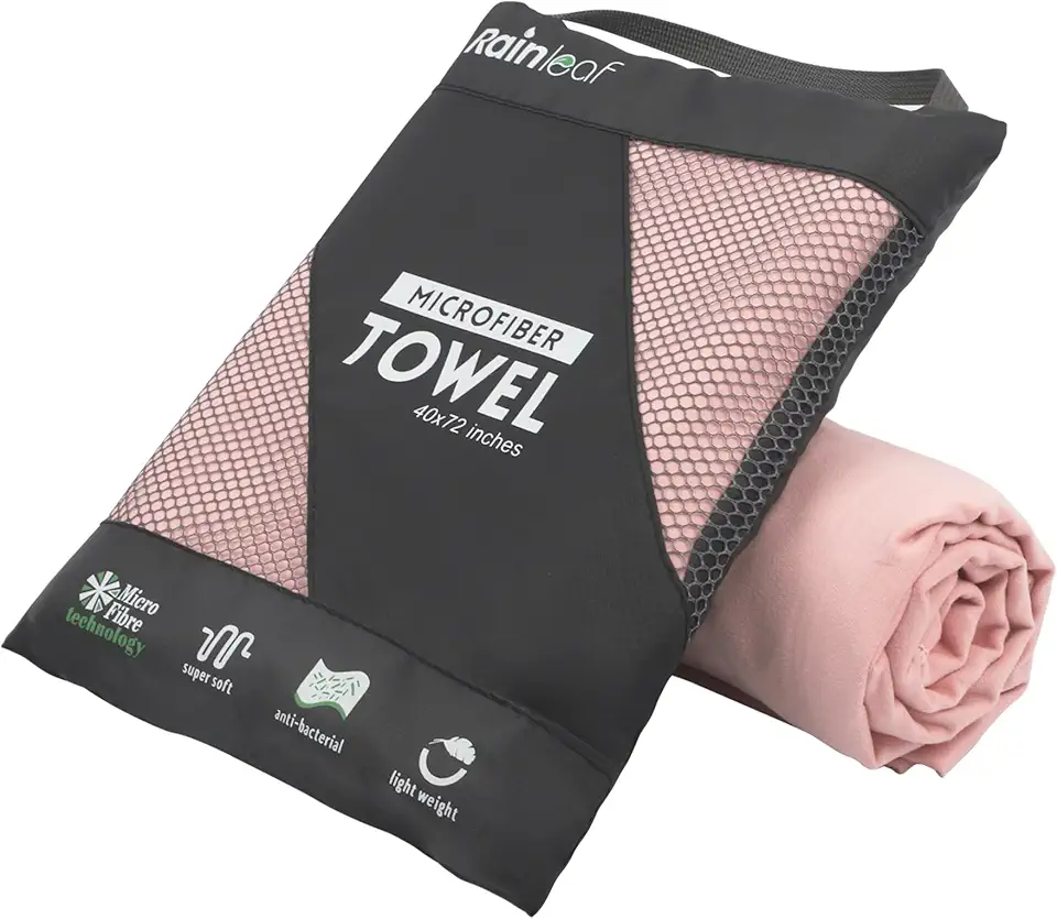 Rainleaf Toalha de microfibra perfeita para viagem, academia e acampamento. Secagem rápida - super absorvente - ultra compacta - leve. Adequado para viagem, praia, chuveiro, mochilão, piscina
