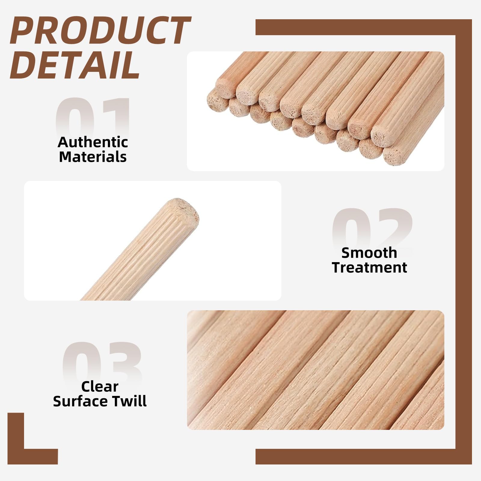200 Pz Tasselli Legno Conici Scanalati, Spine per Legno a Forma di Ago 4mm, per Mobili Riparazioni Fai da Te Lavorazione del Accessori