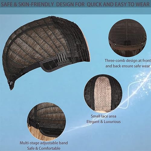 Miniatura 7 de HMHIFI Pelucas largas rubias ombré para mujer, 26 pulgadas, de largo, ondulado, parte media, pelucas rubias degradadas, de fibra de proteína