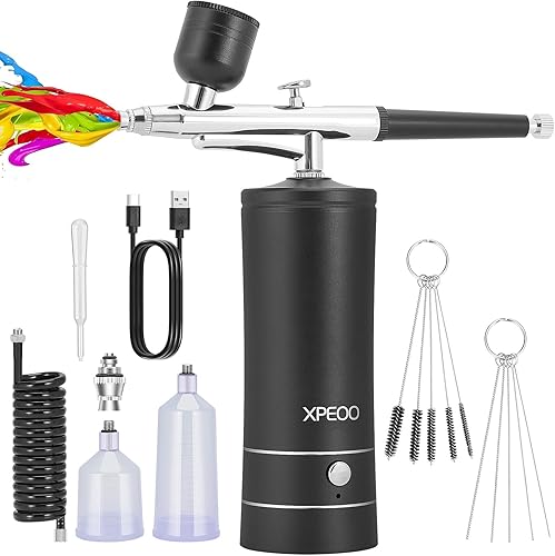 Kit de aerógrafo inalámbrico recargable con compresor, juegos de cepillos de aire portátiles, manejo automático para pintura de modelos, uñas,