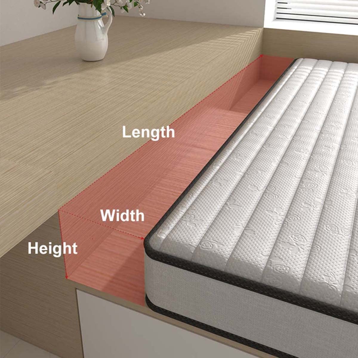 BOMATY Bed Wedge Custom Size Long Gap Filler for Single/Double/King Bed Mattress, Close The Gap Between Headboard and Mattress, Soft Pillow Sofa Armrest Support Bolster