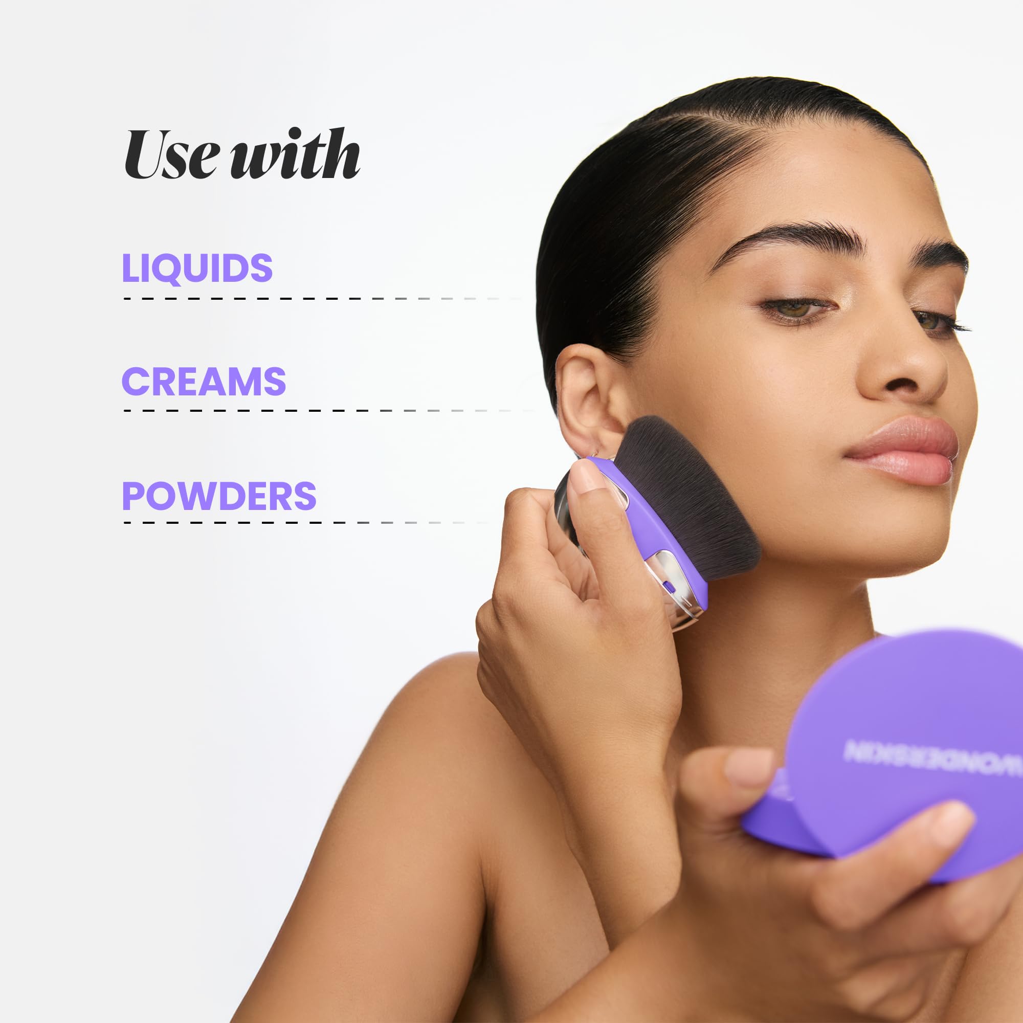 Pennello Wonderskin Dial-It-Up – Pennello da Trucco Regolabile 3 In 1 per Fondotinta, Cipria e Creme – Copertura Da Leggera a Completa – Design Ergonomico di Precisione