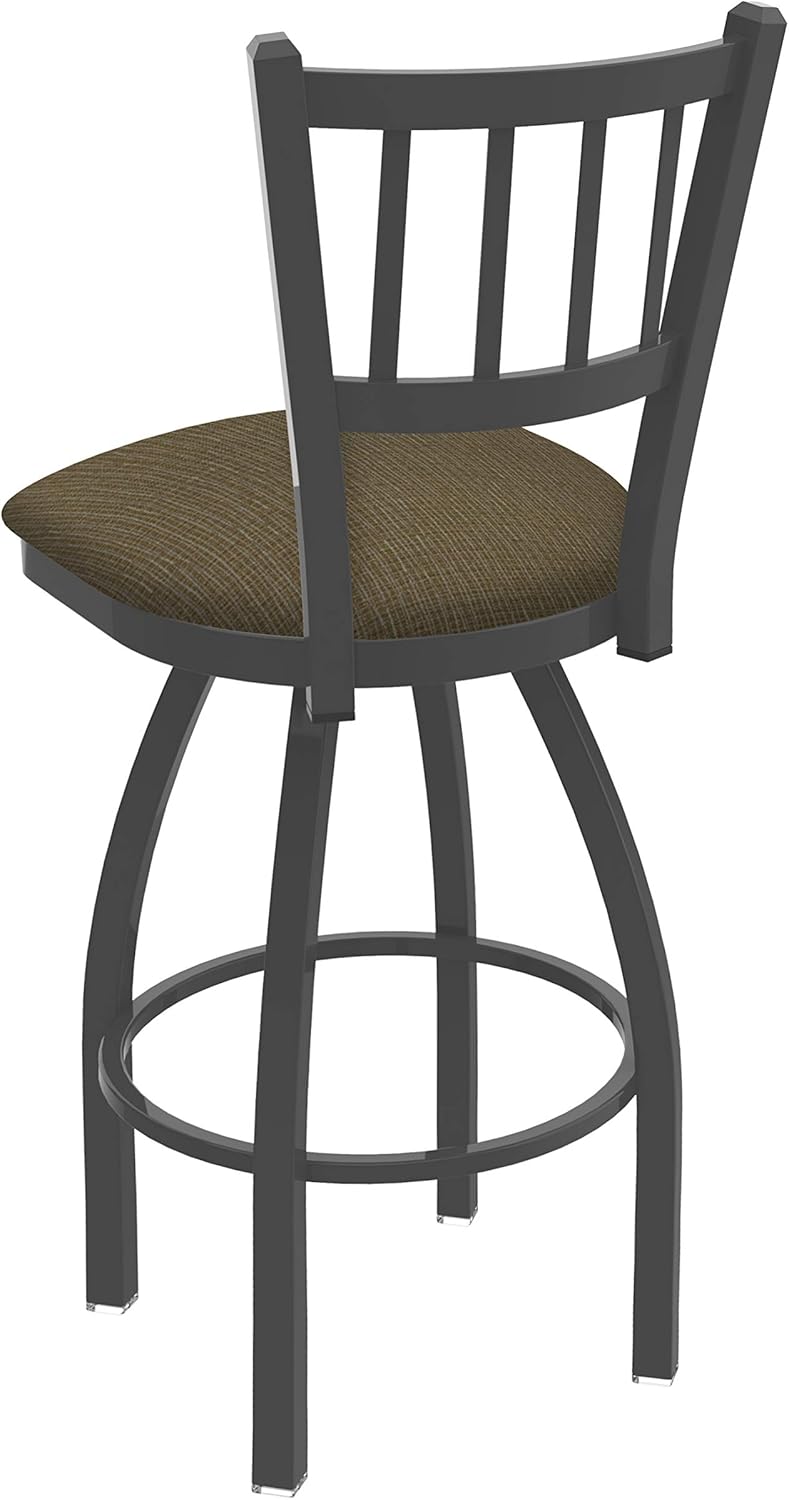 HBS 810 Contessa 25" Swivel Counter Stool with Pewter Finish and Graph Cork Seat