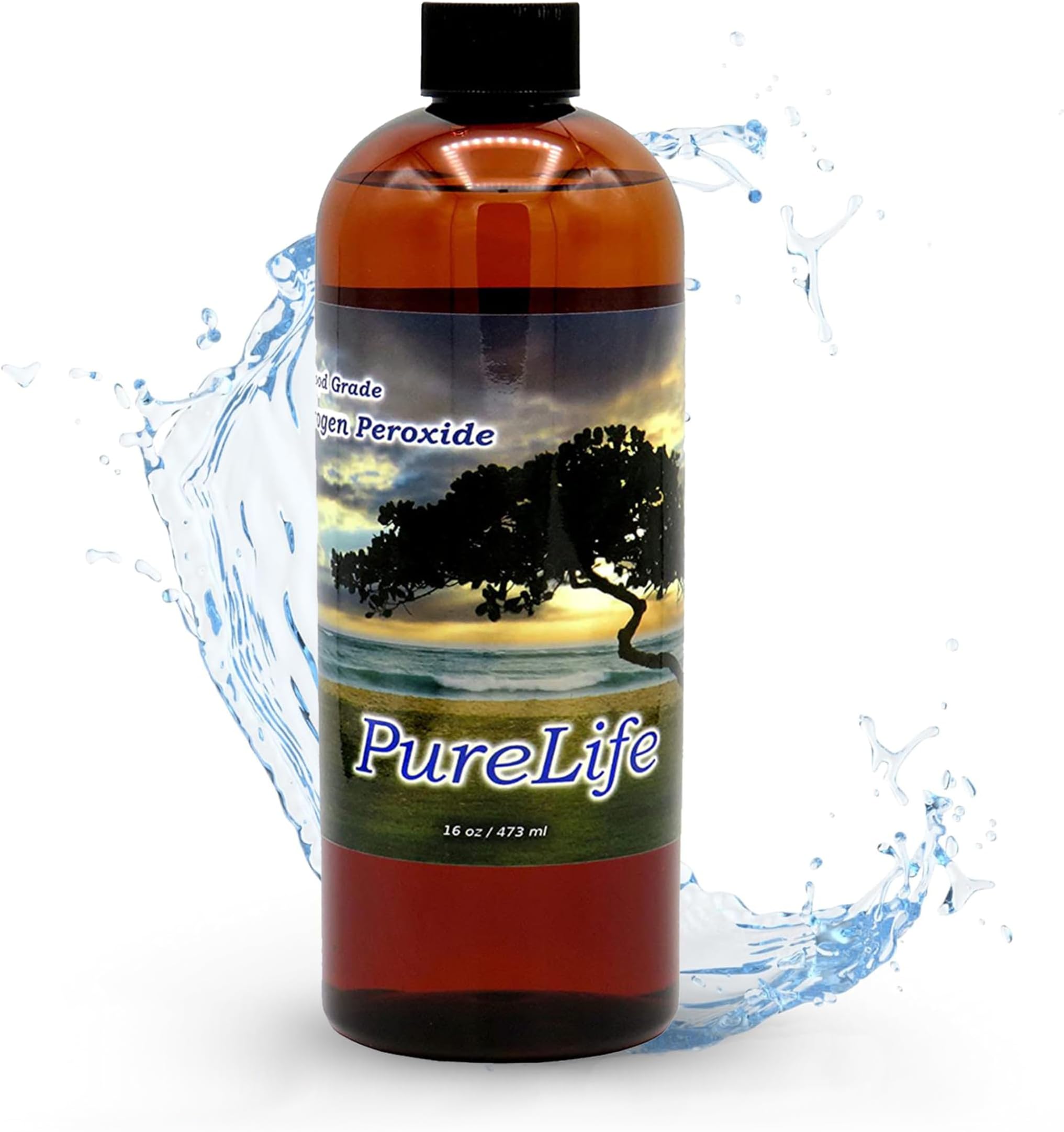 PureLife โข 12% Hydrogen Peroxide Food Grade with No Added Stabilizers - in Distilled Water (16 Oz)