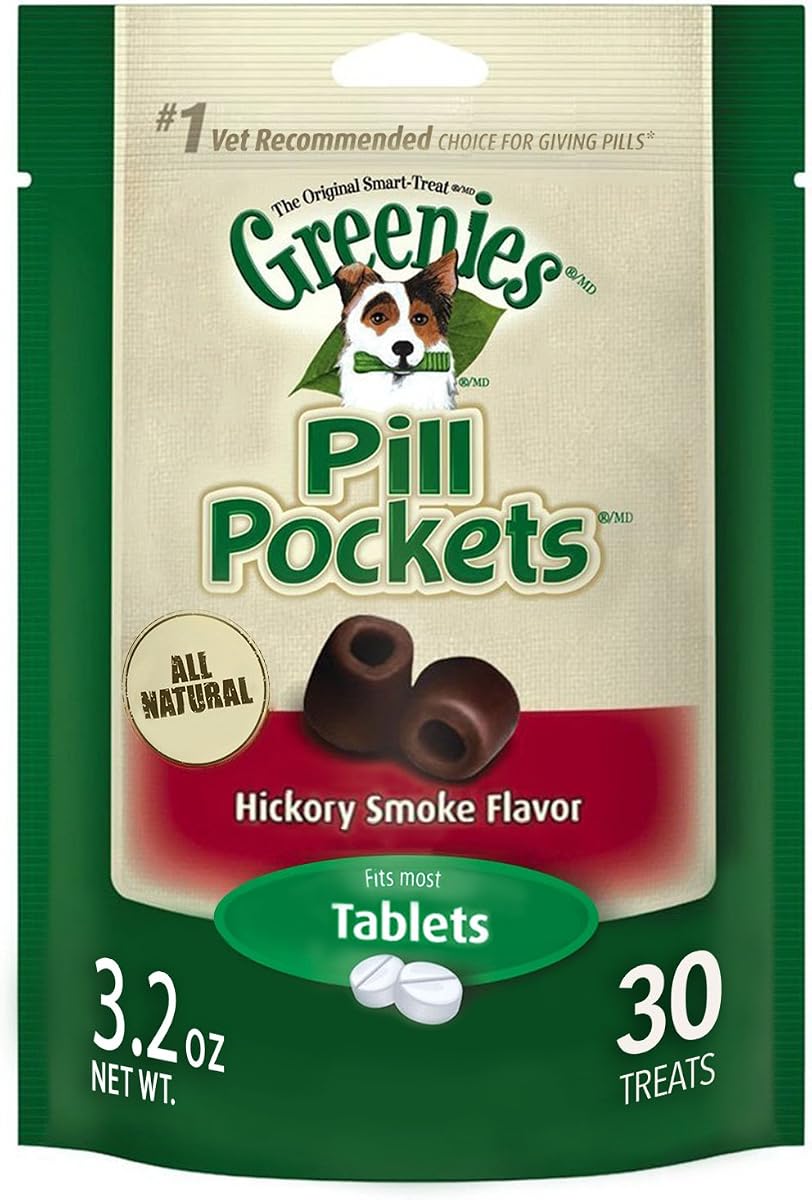 GREENIES Pastilleros para perros Hickory Smoke – Tamaño de tableta 30 unidades (paquete de 6)