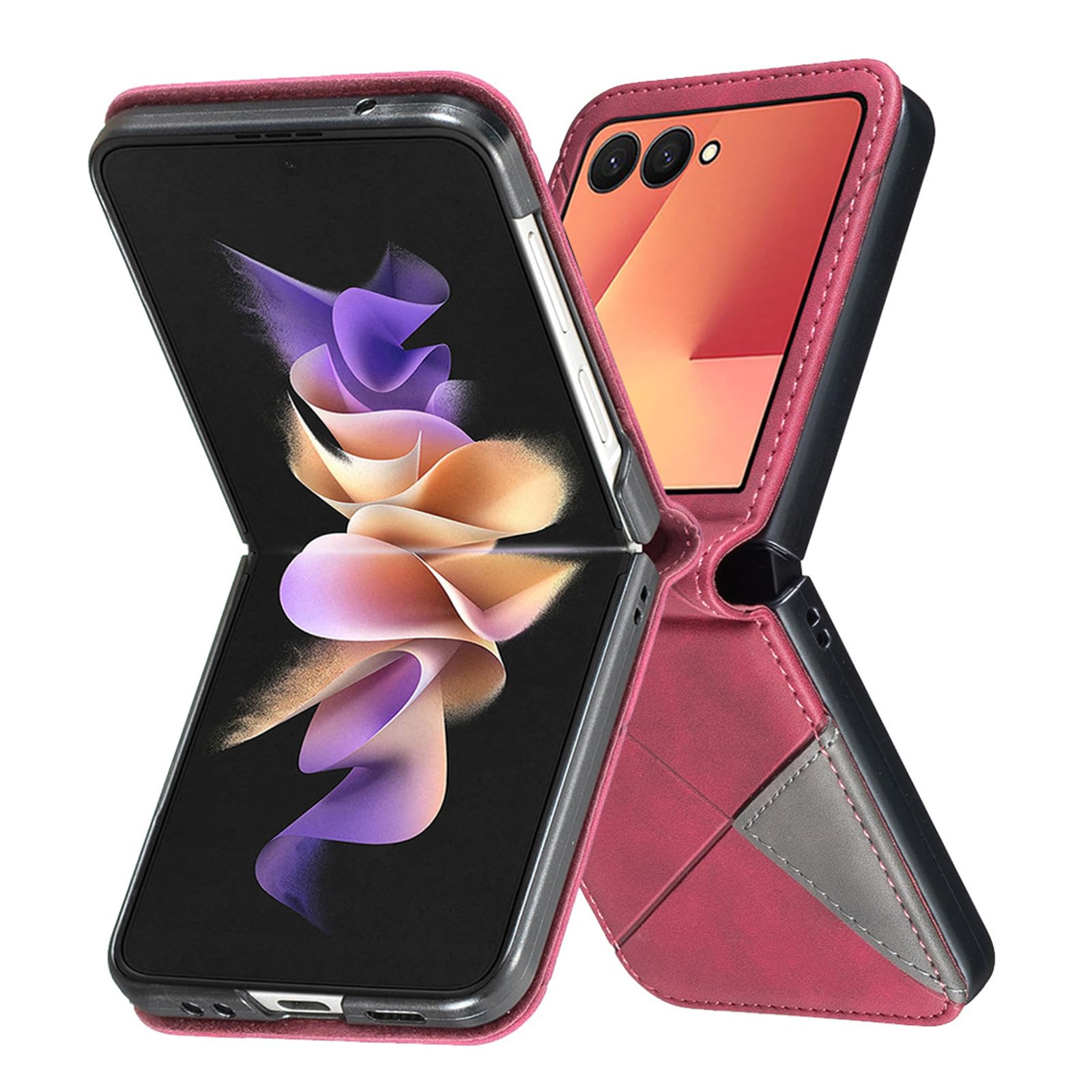 Housse Pour Samsung Galaxy Z Flip 8, Rétro Cuir Etui Rabat Protection