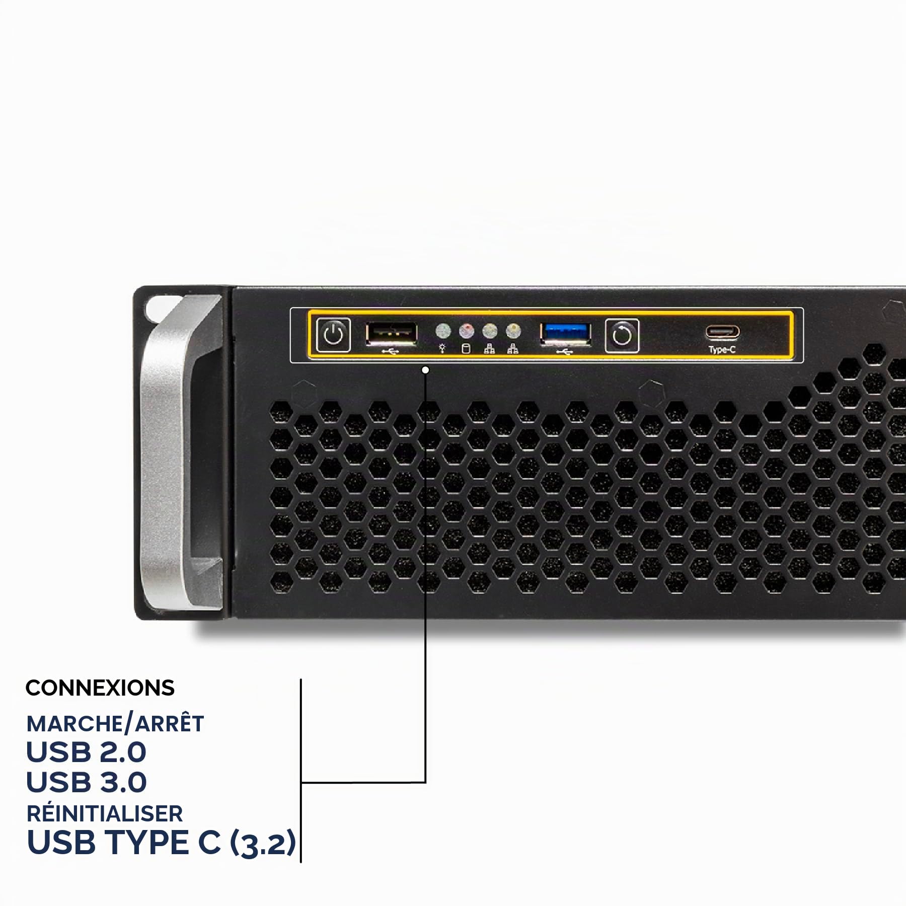 Boîtier Rack 19" 2U 600 mm, ATX Unykach UK2130 - Châssis Serveur Professionnel, 6 Baies (4 x 3,5 + 2 x 2,5), USB-C 3.2, 5 Ventilateurs PWM Inclus, Compatible GPU Haut de Gamme