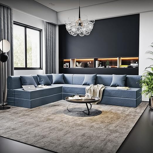 Wakefit Flipper L Shape Sofa Cum Bed (3 Seater + Right Aligned Chaise